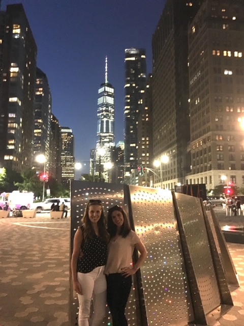 Sarah and a friend on a walk in downtown NYC
