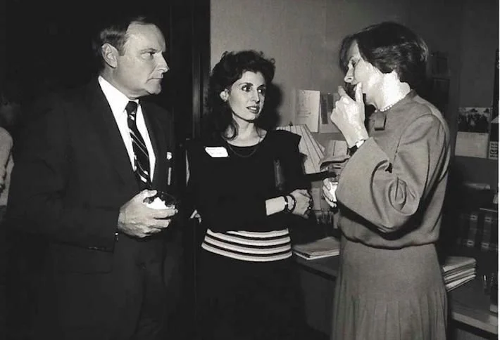 Mary Ann (center) with Herb Granath, CEO, ABC Video Enterprise and Jean Firstenberg, CEO and Director, American Film Institute, 1981.