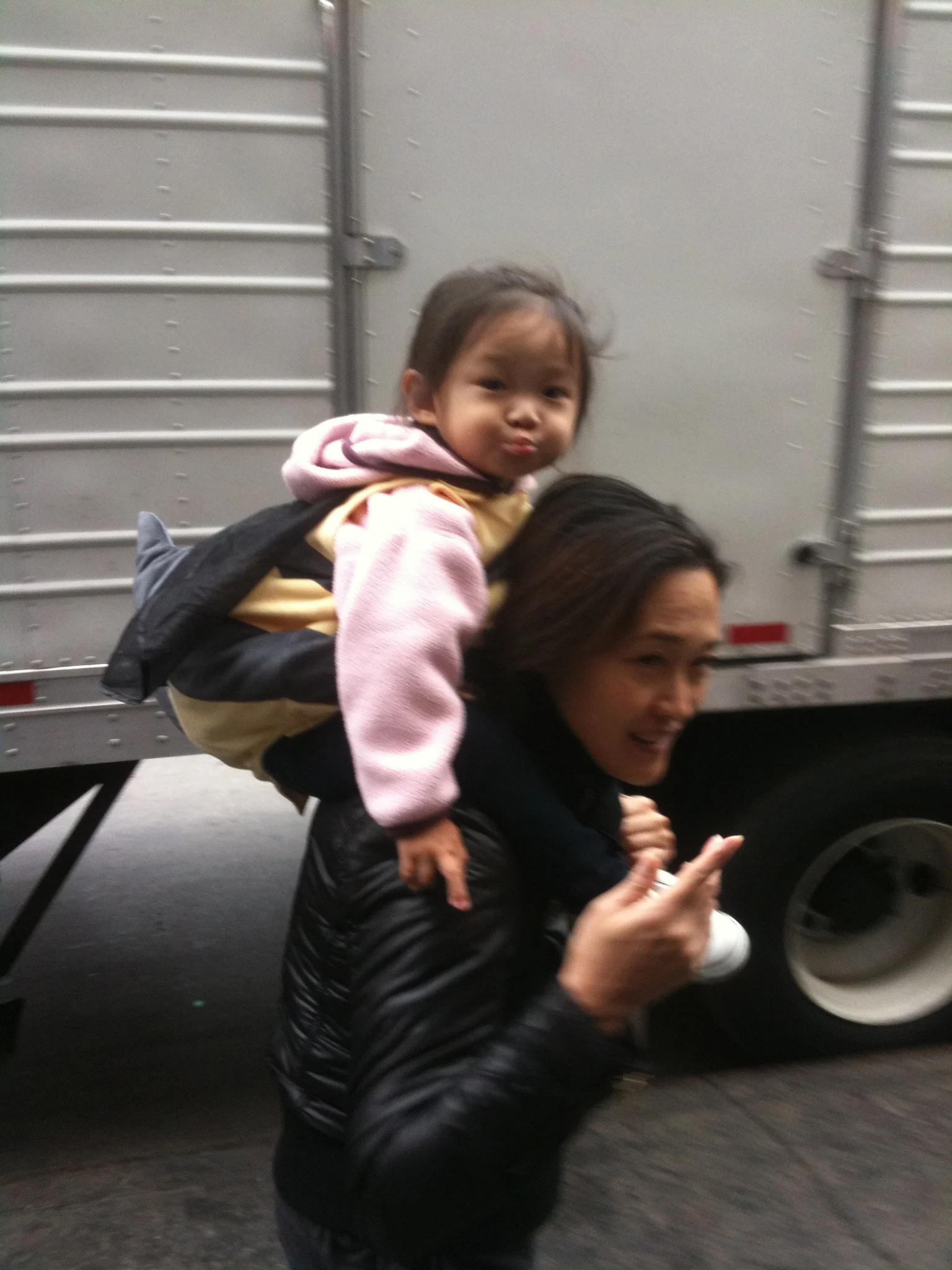 Angie with her daughter.