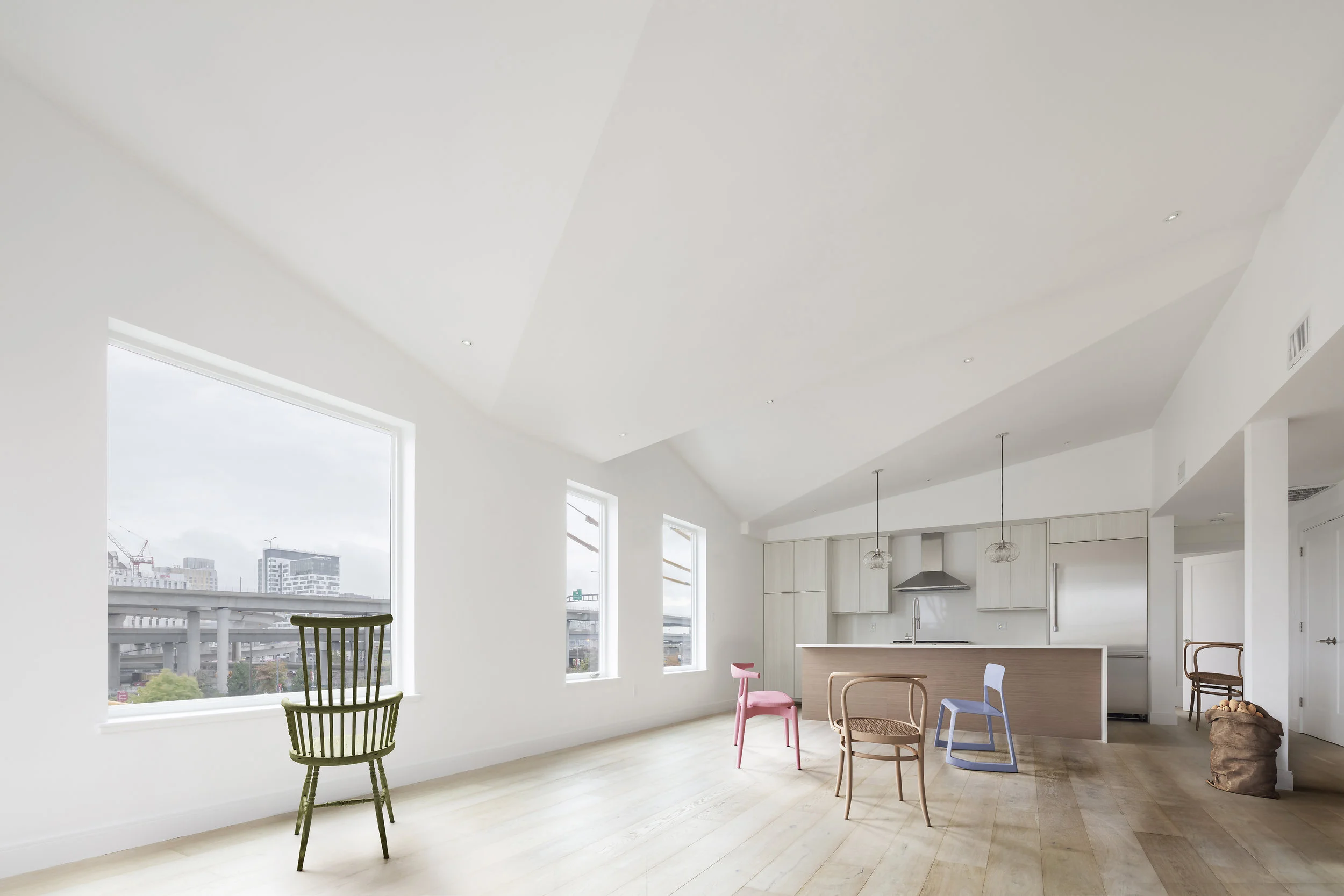 Outlier Lofts staged interior. Photography by John Horner