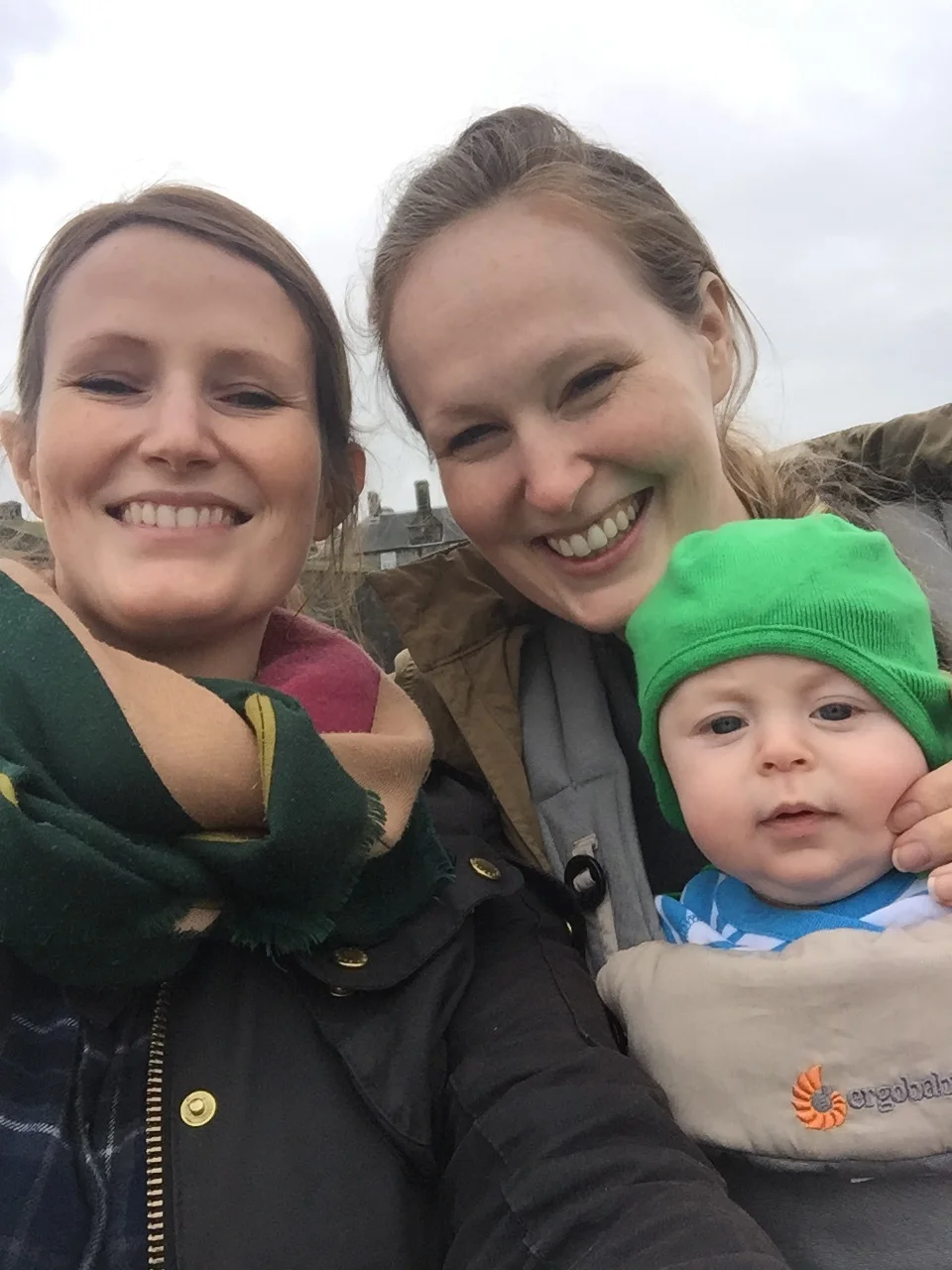 Jenny and Anda touring castles in Scotland with Anda’s son.