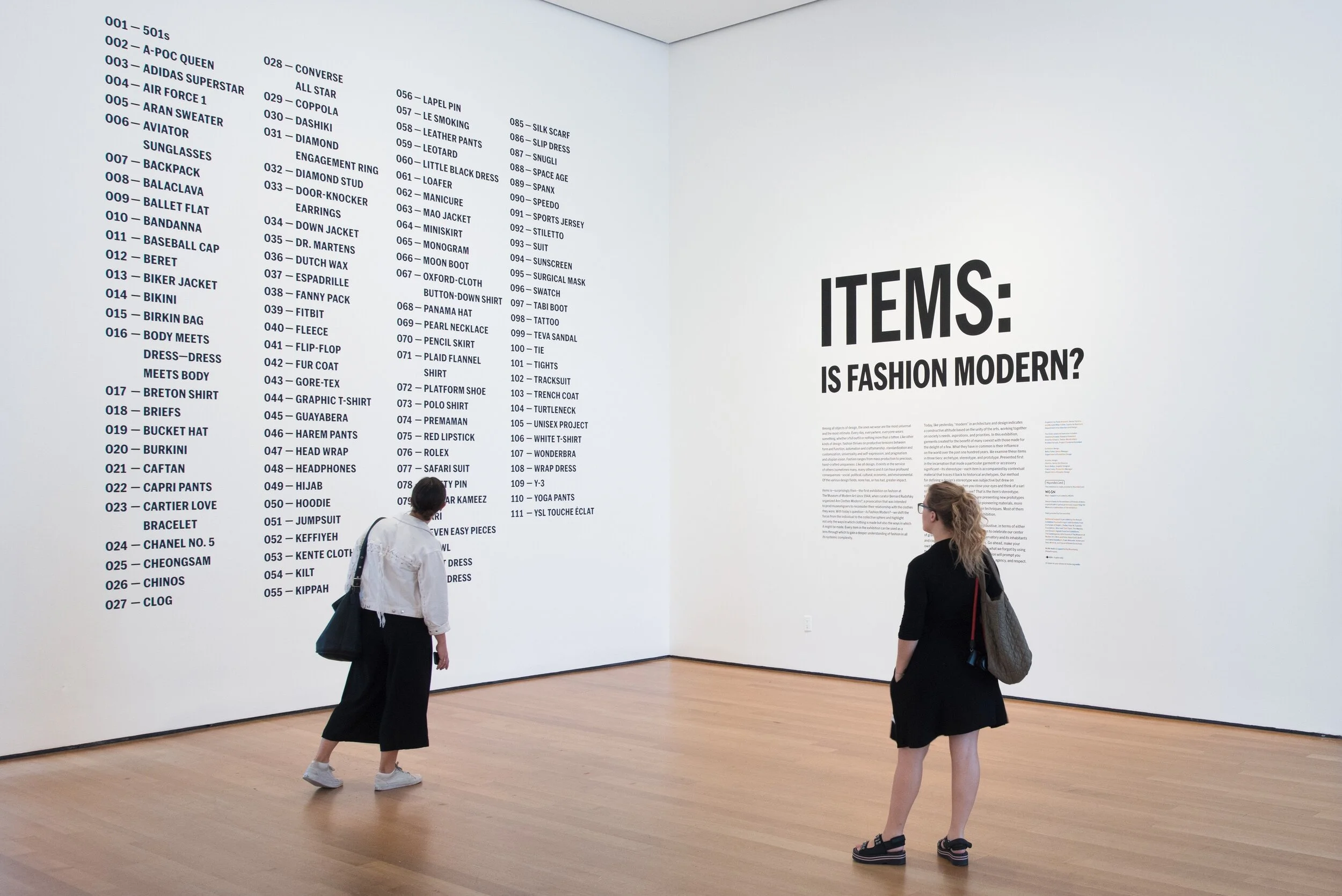 Installation View of the exhibition “Items: Is Fashion Modern?,” October 01, 2017 – January 28, 2018. The Museum of Modern Art, New York. Photo: Martin Seck.
