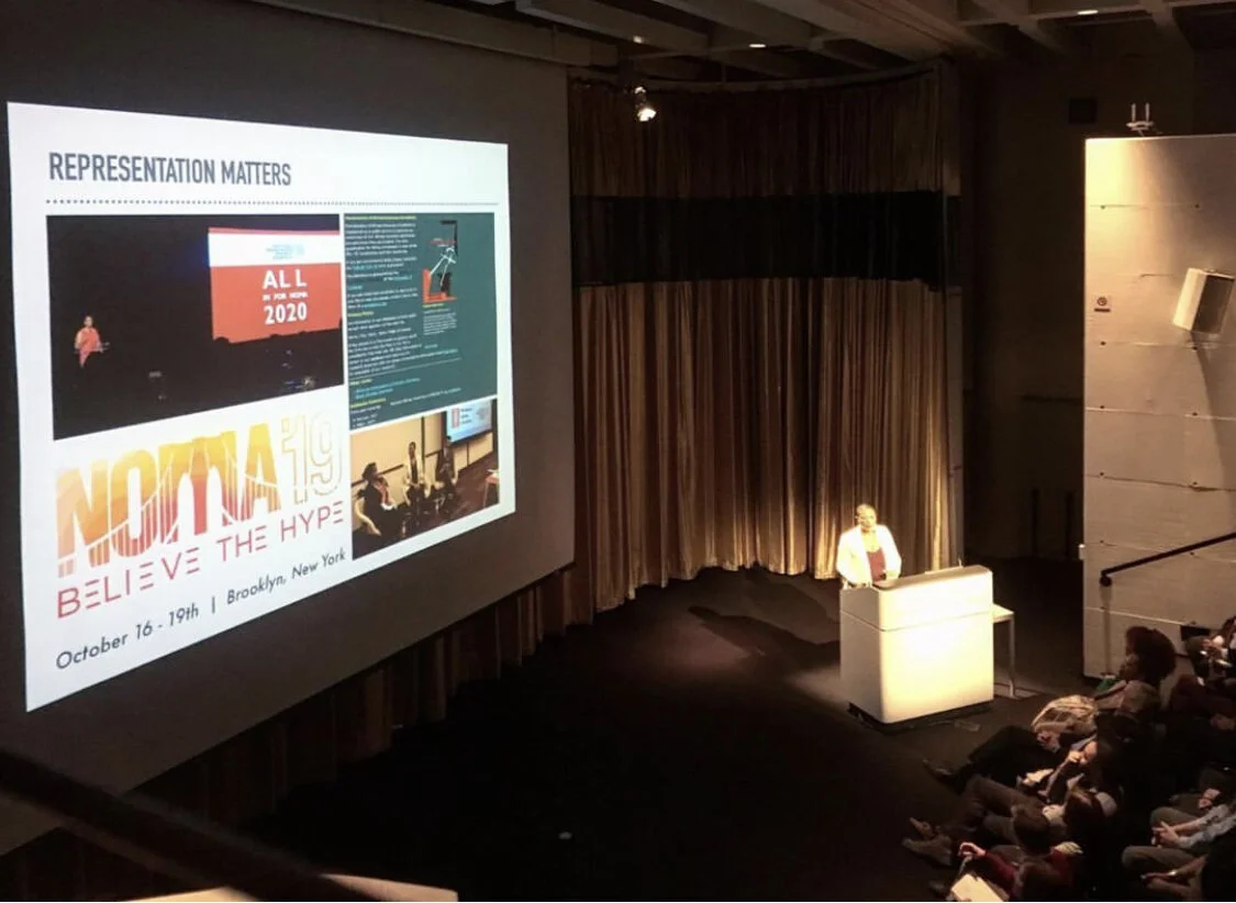 Kimberly presenting “ALL in for NOMA” at the Harvard GSAPP. Image courtesy of Kimberly Dowdell.