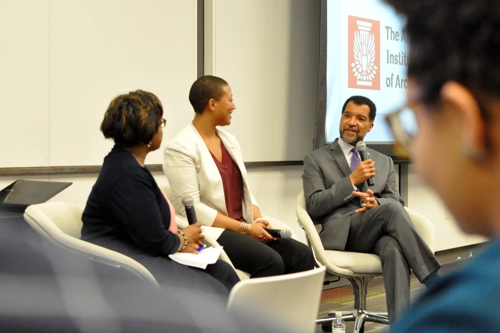 Kimberly on an AIA panel discussion with Bill Bates, 2019’s AIA National President.