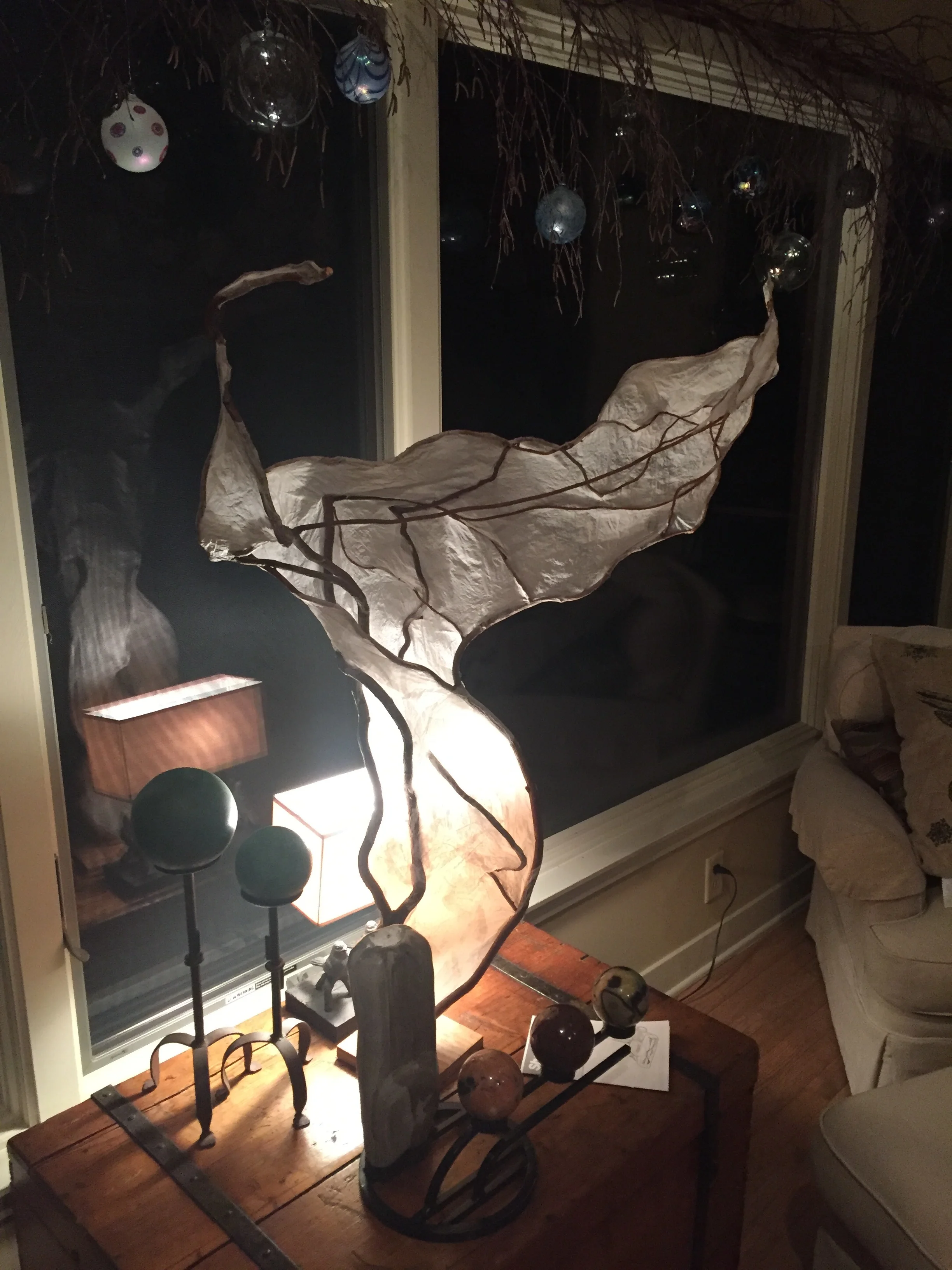  Tissue paper and Curly Willow sculpture. 