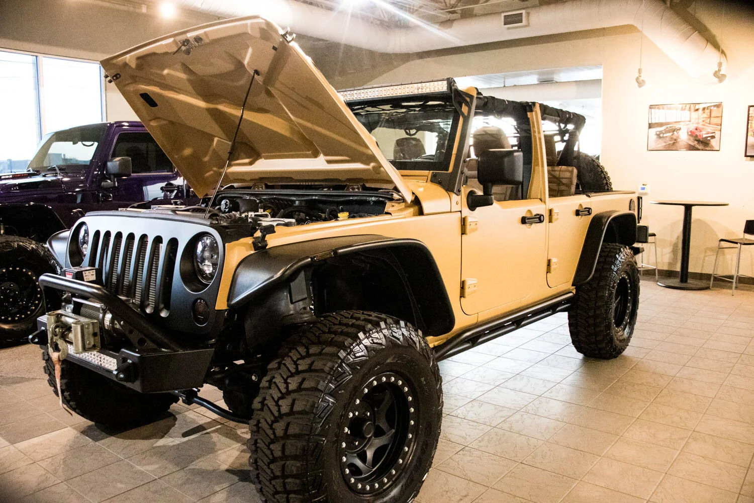 tan jeep wrangler