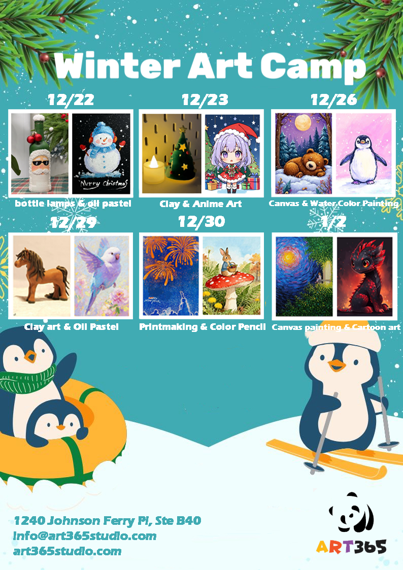 Winter Art Camp from December 22 to January 2.