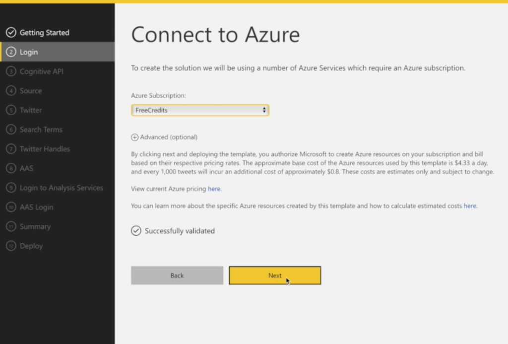 2) Connect to Azure If you don't have an Azure account, don't hesitate to get one at this point - every modern organization can benefit from an Azure account. If you have an Azure account, sign in and select which Azure subscription to use.