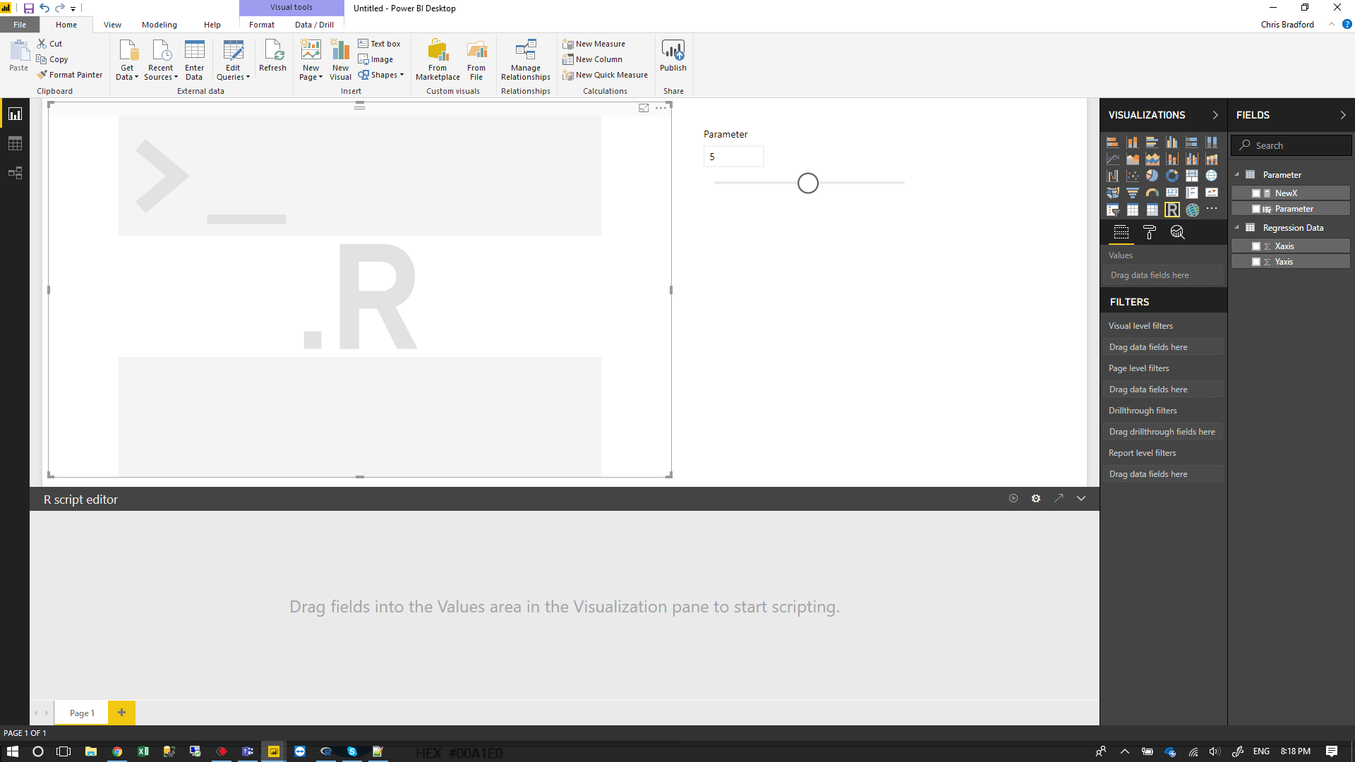 5) Create an R Visual