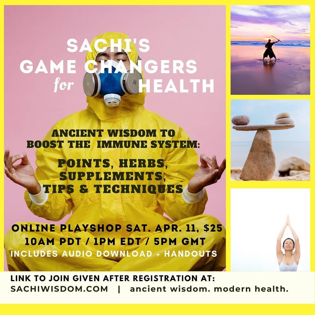 Become a 💪# HEALTH NINJA! ⚔️Empower yourself &amp; help your families. 🔜 SATURDAY APR 11 just $25 includes Audio &amp; Handouts &middot; You're home anyway - Join Doctor of Oriental Medicine &amp; #Acupuncture Physician SACHI for all her BEST TIPS 