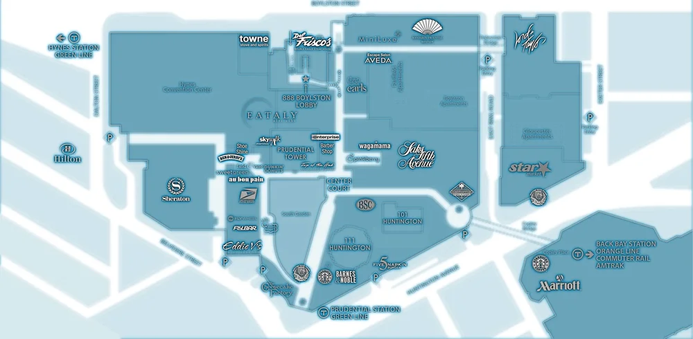 Prudential Center Boston Map Prudential Center — Flex By Bxp