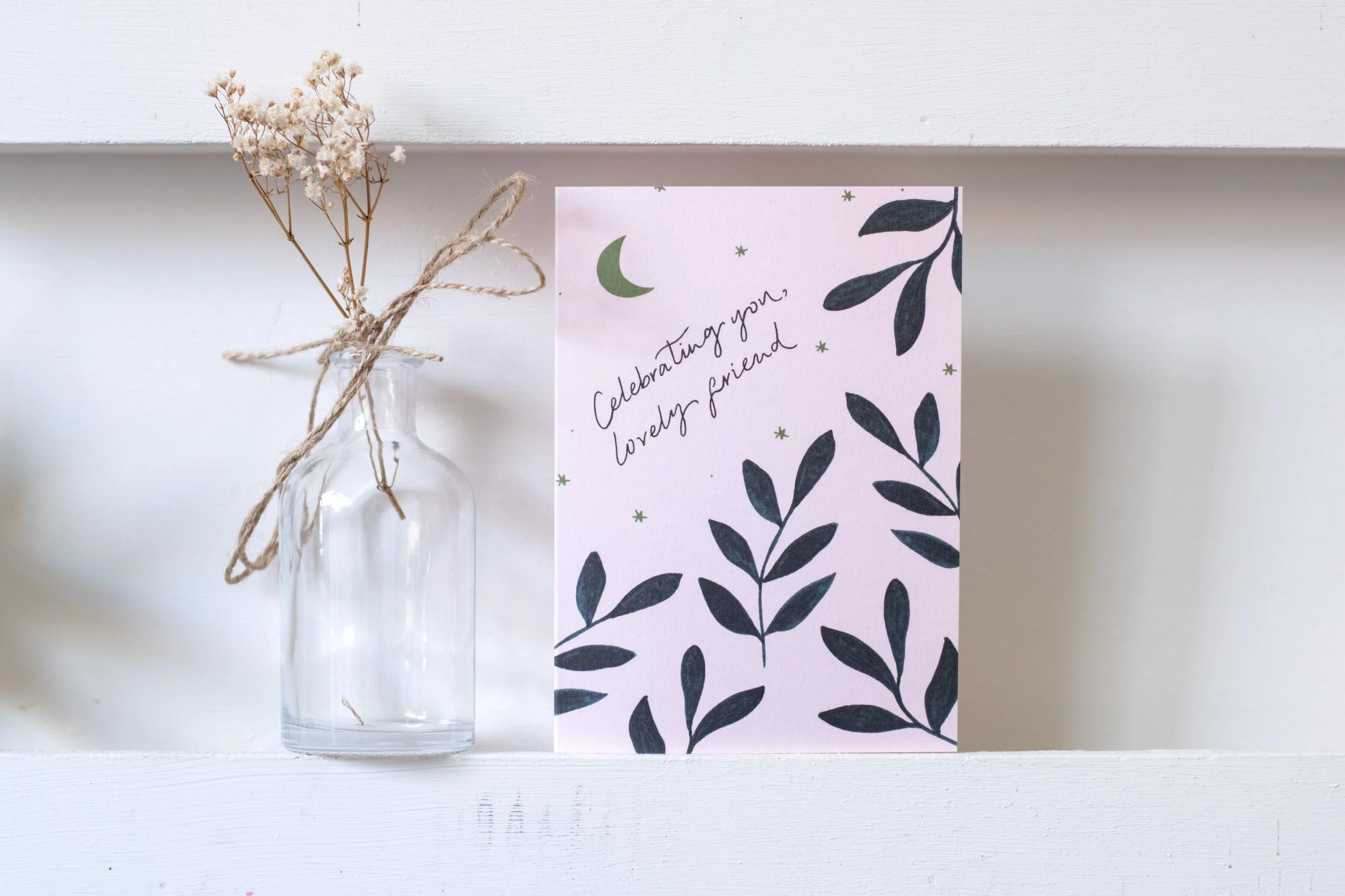 'Celebrating You Lovely Friend' Botanical Birthday Card