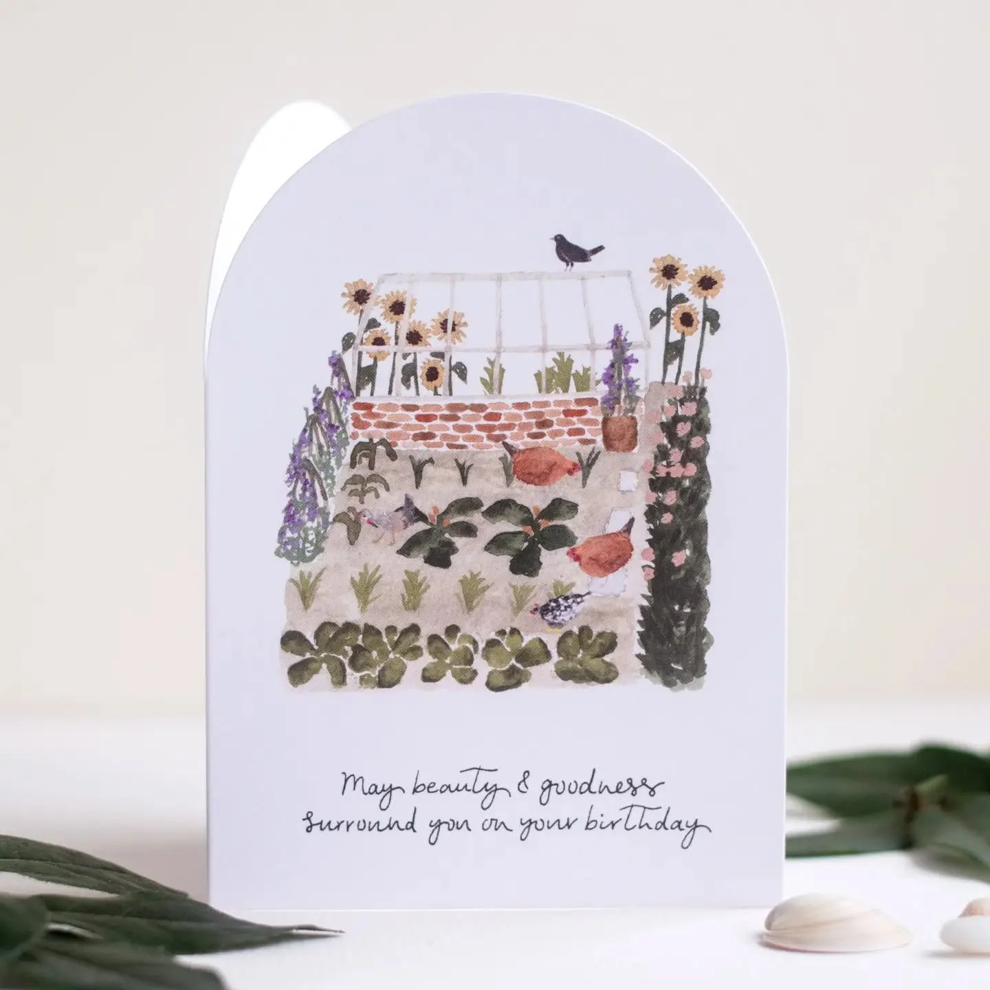 I'm watching these little chickens peck their way around my veg patch today. They have permission to explore it only as it's winding down for the season. How unrealistic this card is in reality 🙊 but a dreamy best seller nonetheless! 😅