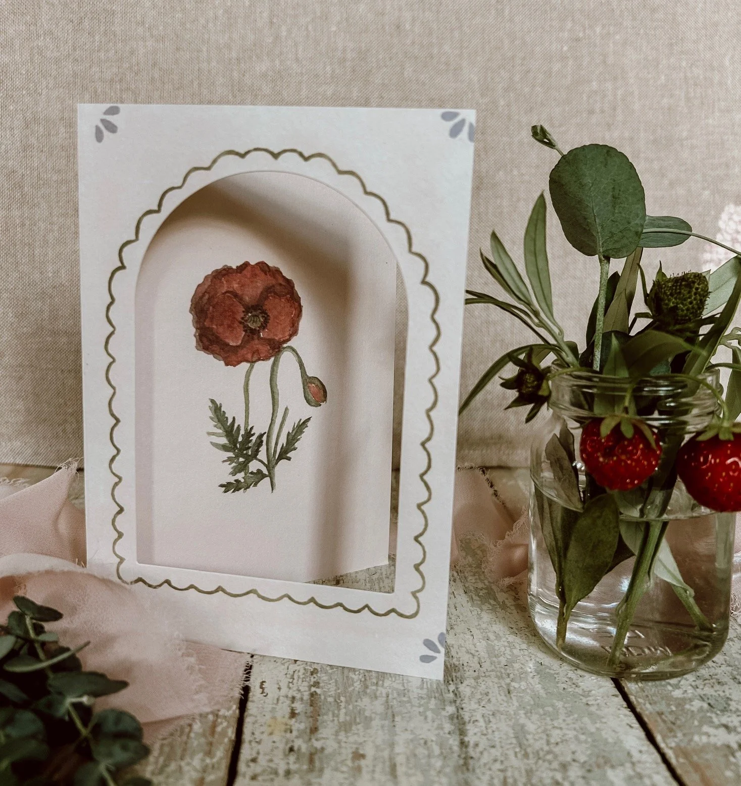 'Poppy Blank' Just Because Window Card