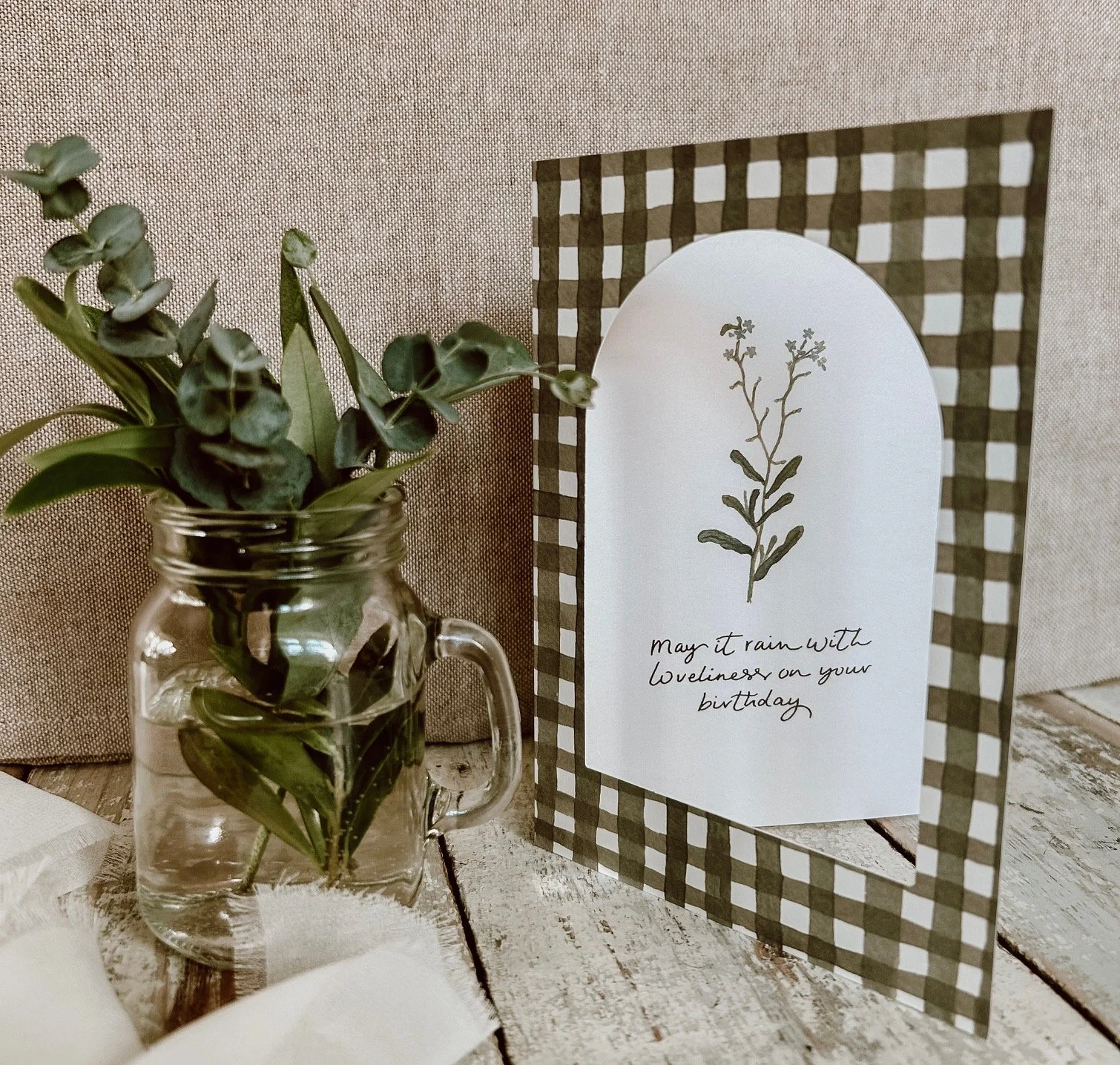 'May It Rain Loveliness' Arch Window Birthday Card