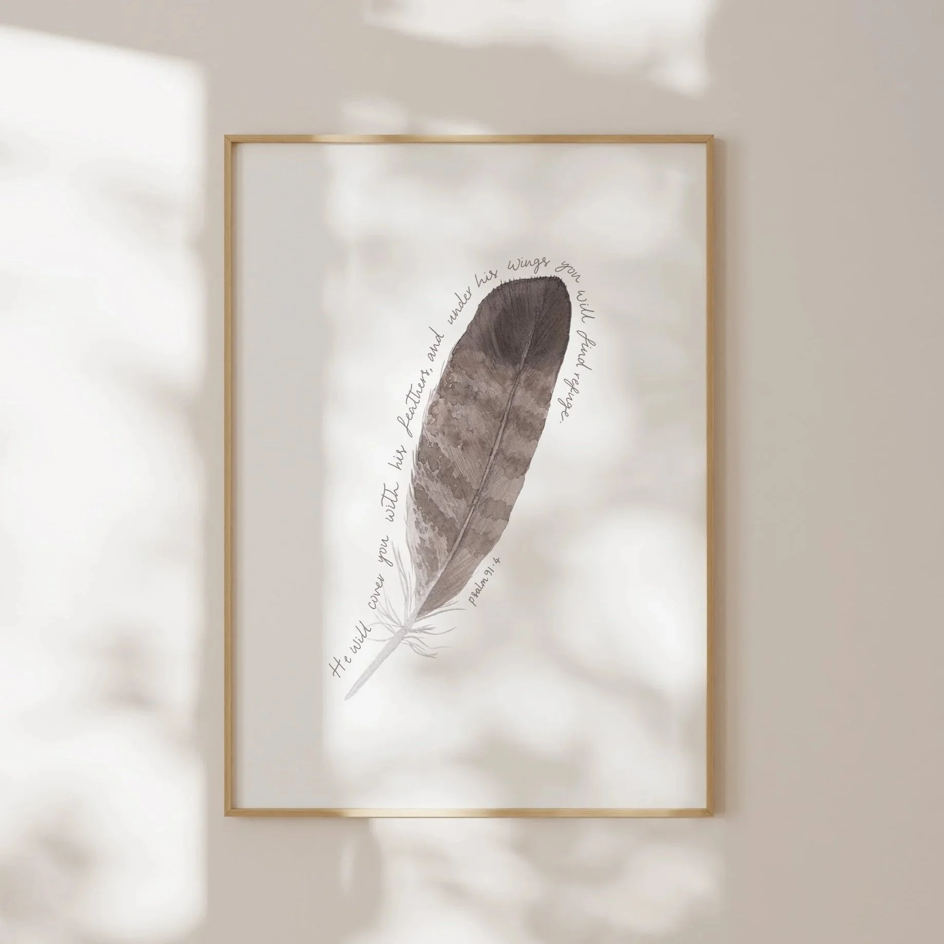 'Feather' Psalm 91 Wall Print