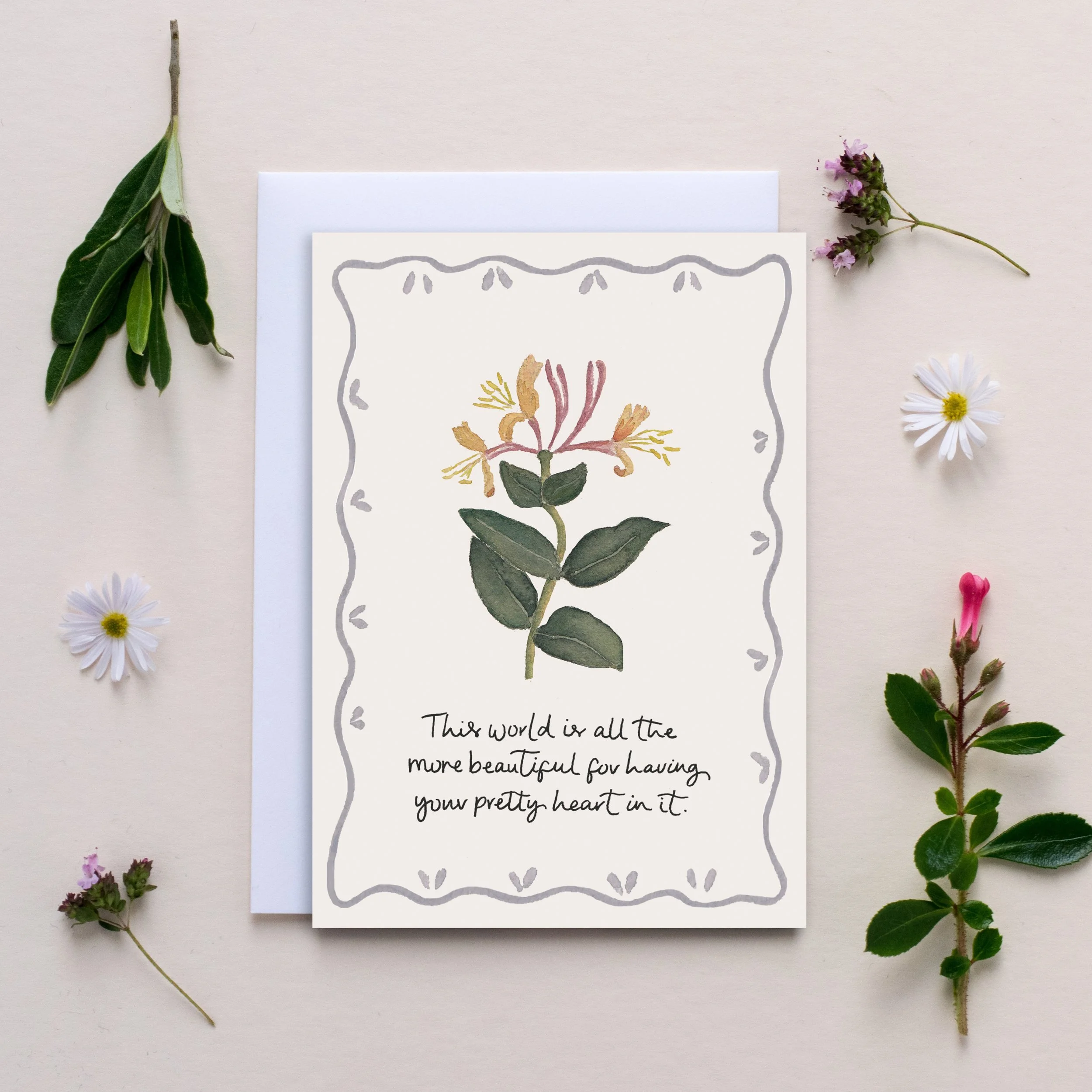 'Your Pretty Heart' Wildflower Friendship Card
