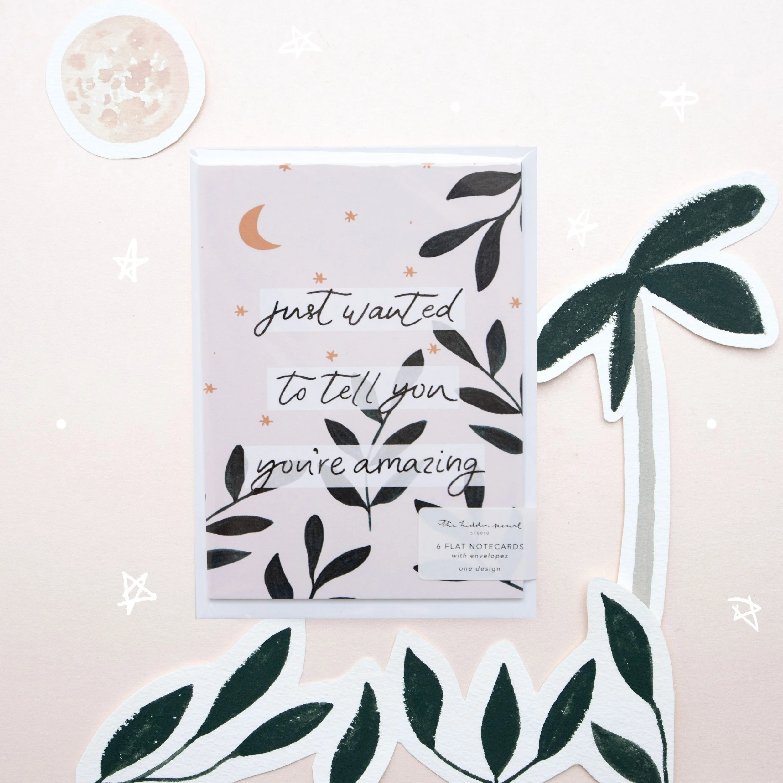 SECONDS Pack Of 6 'You're Amazing' Flat Notecards