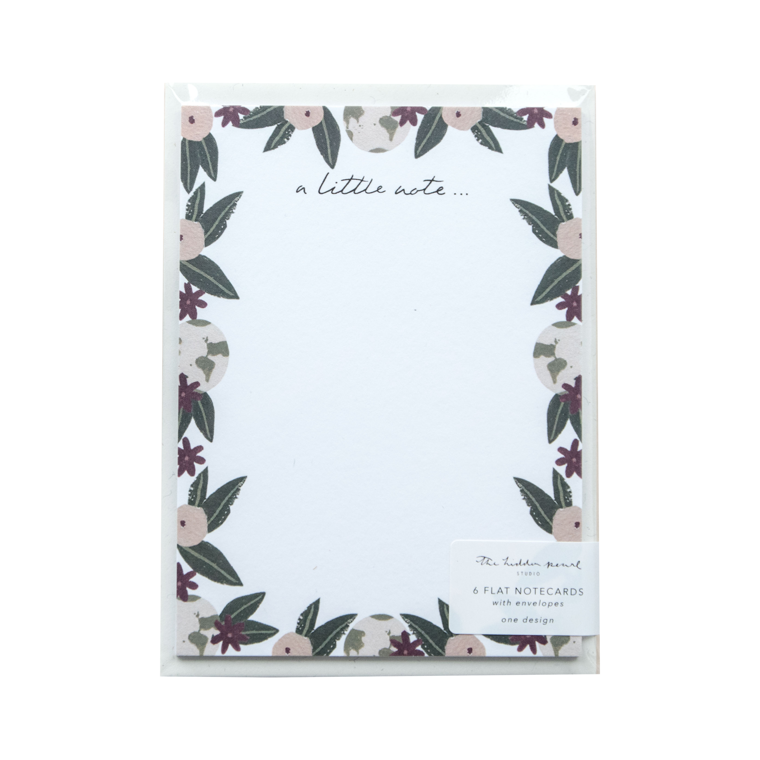 SECONDS Pack Of 6 'A Little Note' Flat Notecards