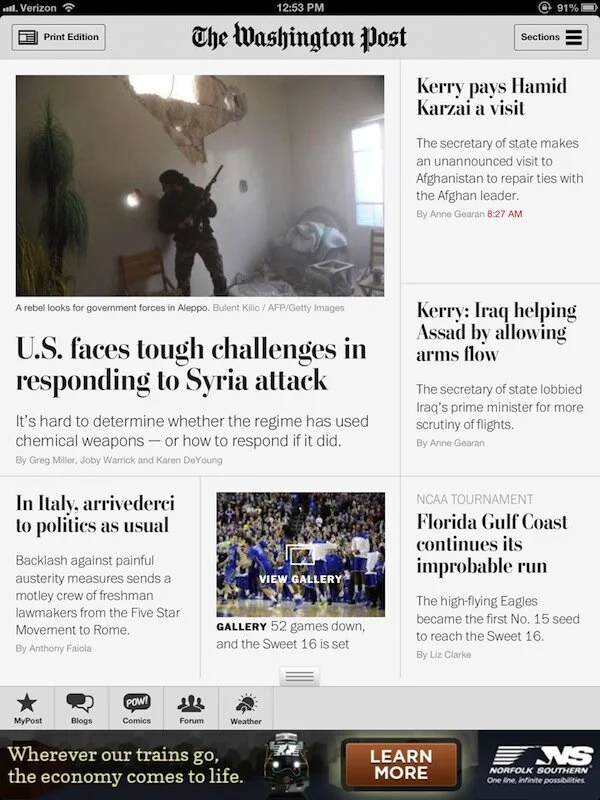 Original Washington Post Tablet app