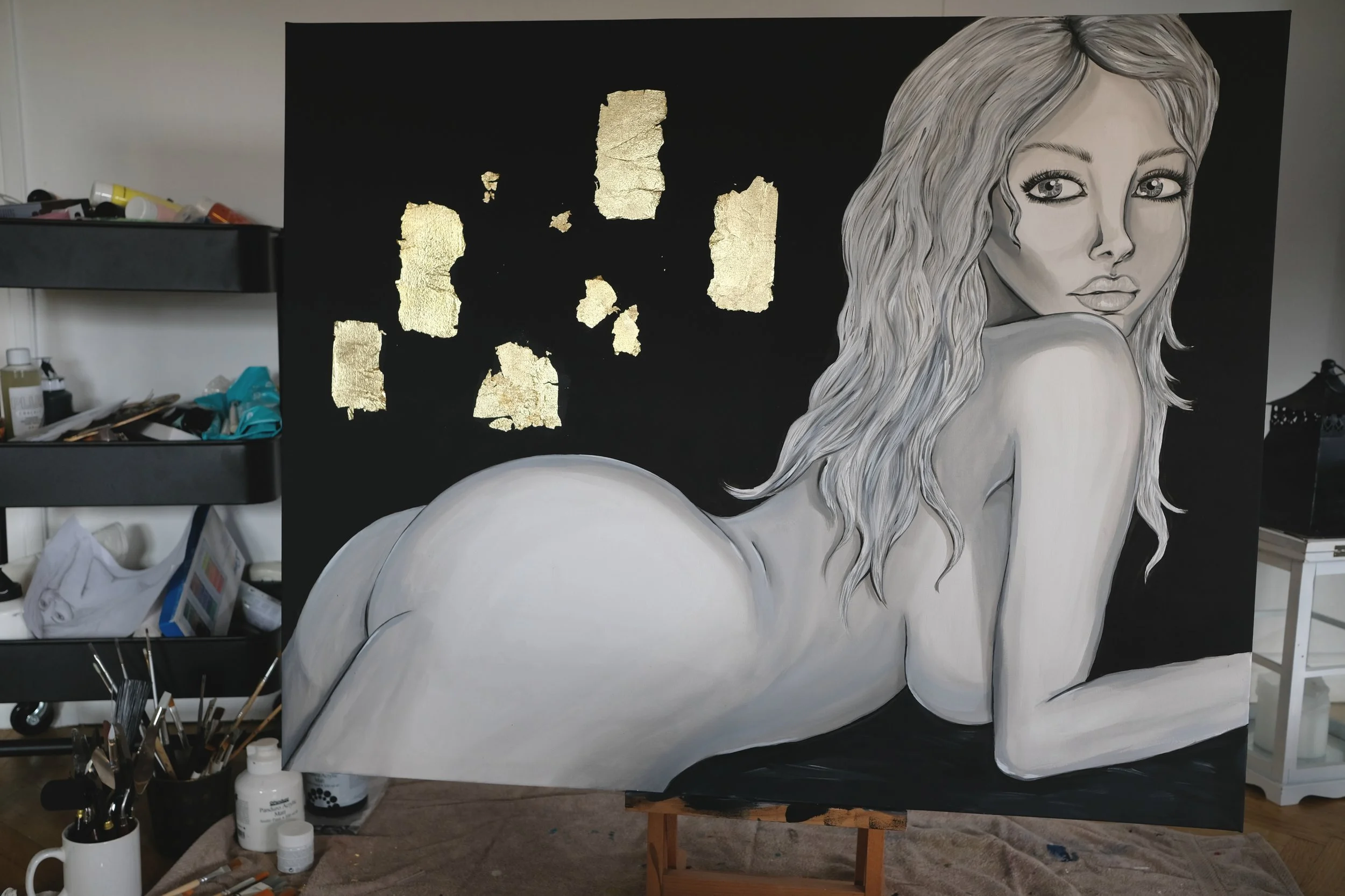 Stegvis hur jag målar mina verk/My painting process step by step/Del 2/Part 2