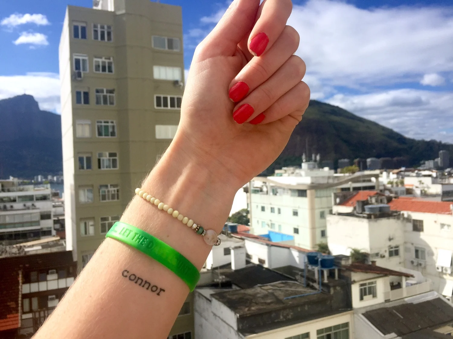 Thinking of Connor as I explore Rio de Janeiro during the Olympic Games. Top left: the Christ Redeemer statue watching over the city.