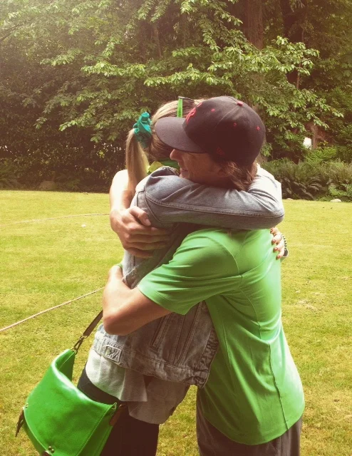 Baby Stu and I sharing some love before the golf tournament.