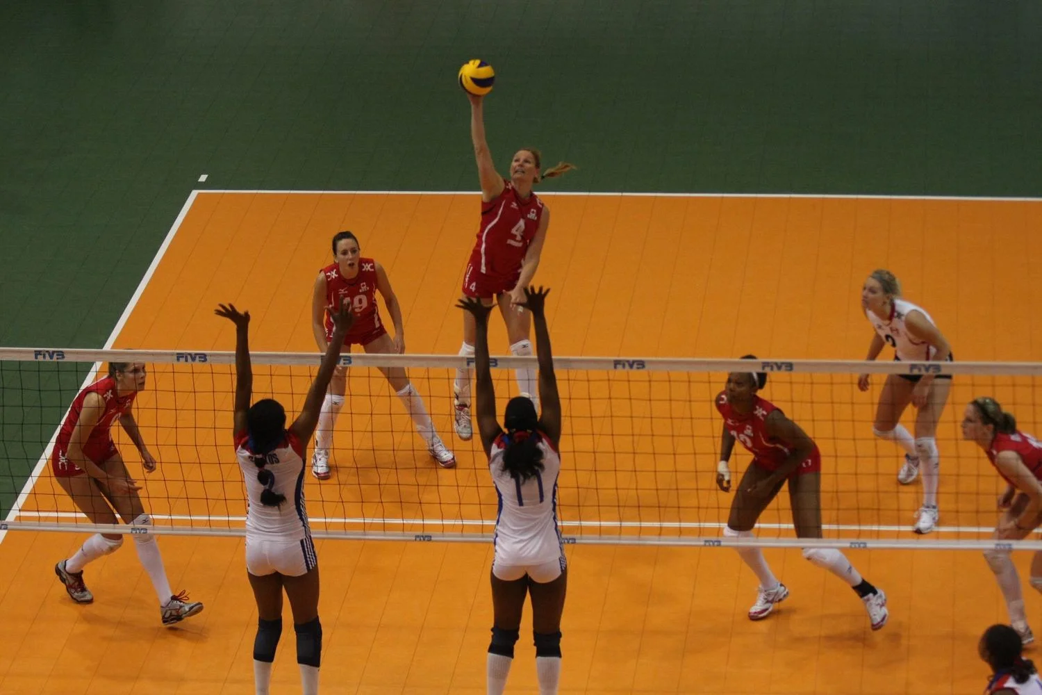 Sarah Pavan, Lauren O'Reilly, Tammy Mahon, Tasha Holness, Julie Young, and me. Canada vs. Cuba exhibition series 2010. 