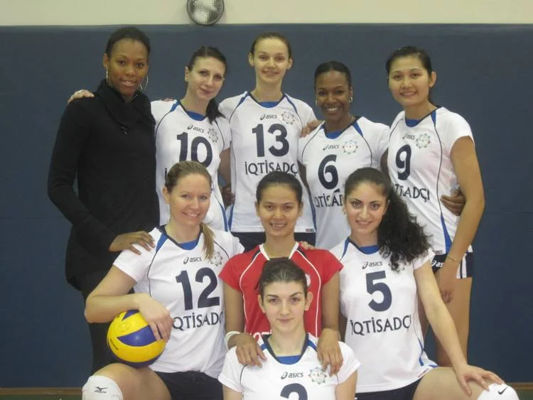 Tammy's Iqtisdachi Baku team in Azerbaijan.
