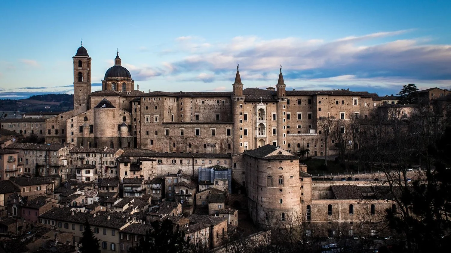 Looking out over Urbino's city centre. 