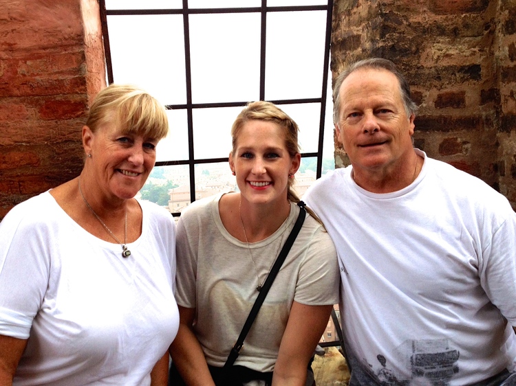 My parents and I in Bologna, Italy. 