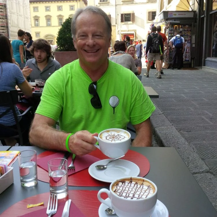 Pops visiting Florence, Italy. My teammate, Rita, from last season adopted him for the week! 