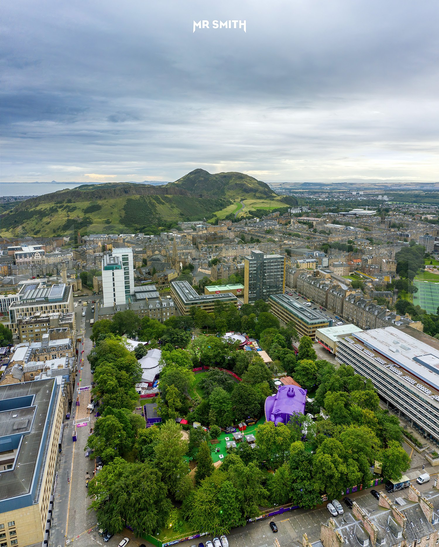 Aerial view of Edinburgh Fringe Festival