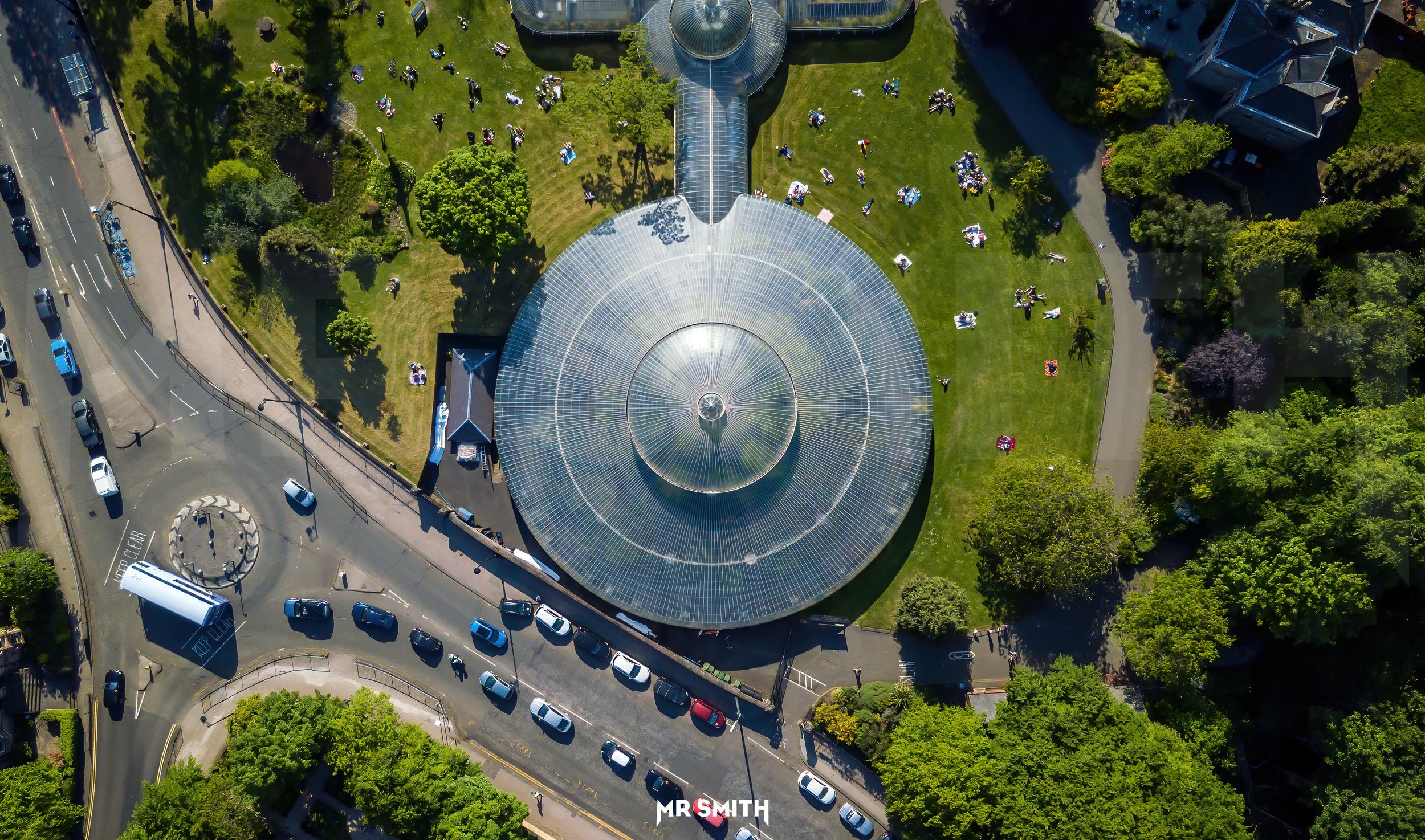 Aerial view of Botanic Gardens, Glasgow