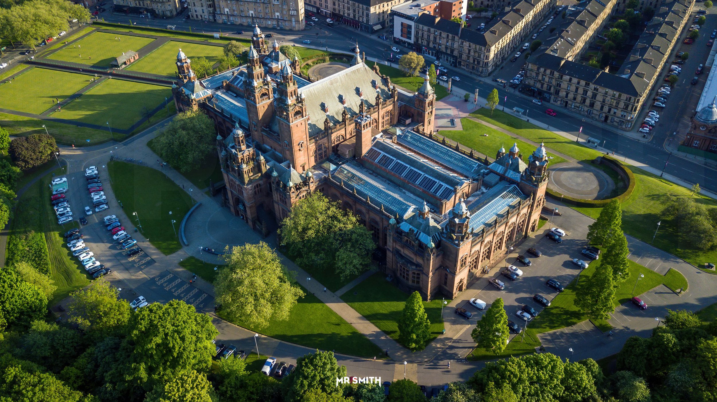 Aerial view of Kelvingrove Museum, Glasgow