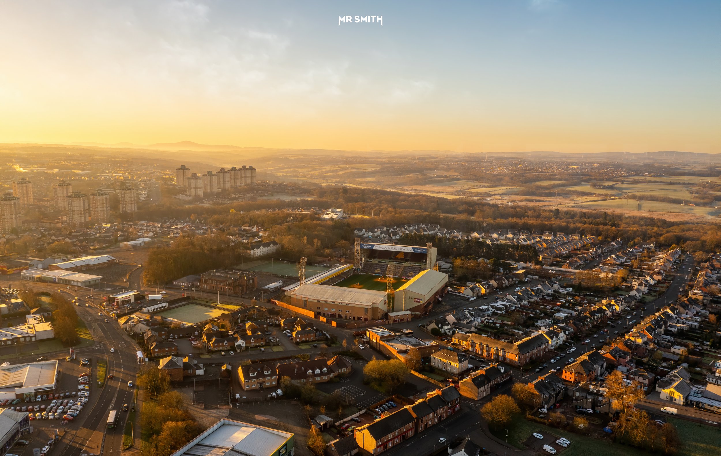 Aerial view of Motherwell FC, Scotland