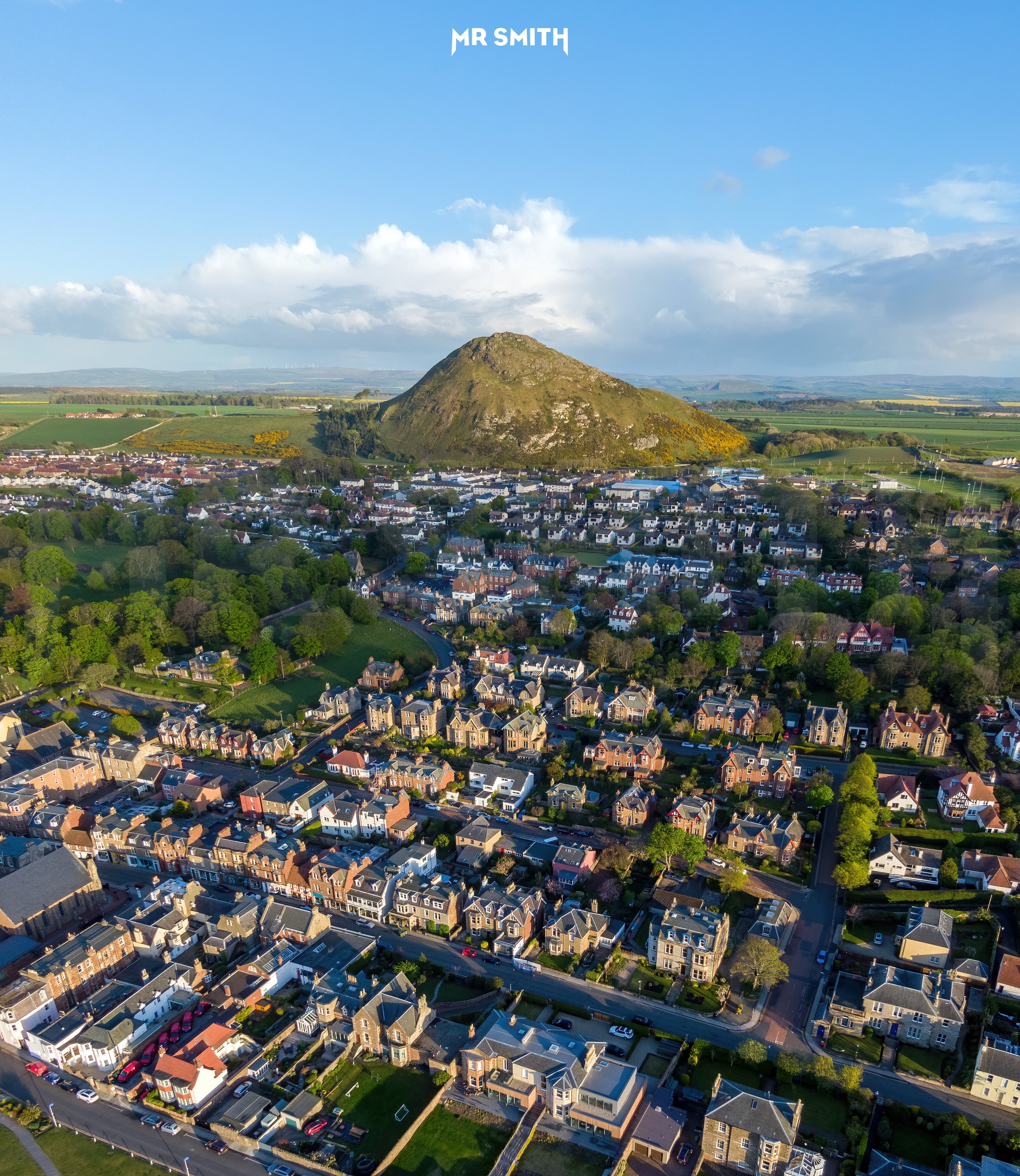 Aerial view of North Berwick Law, East Lothian