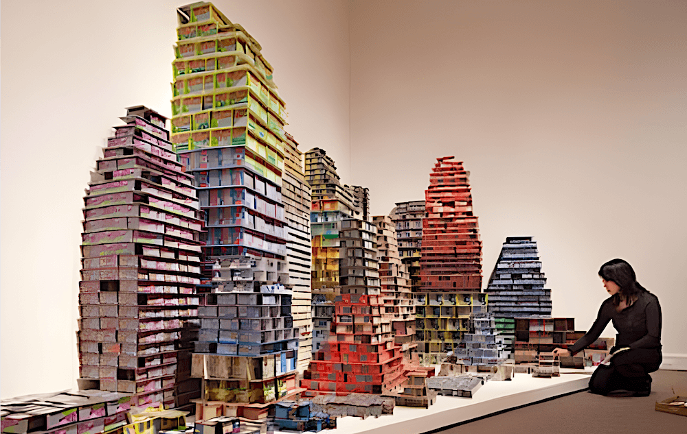 Look at this amazing model city made out of $32,000 discarded lottery tickets