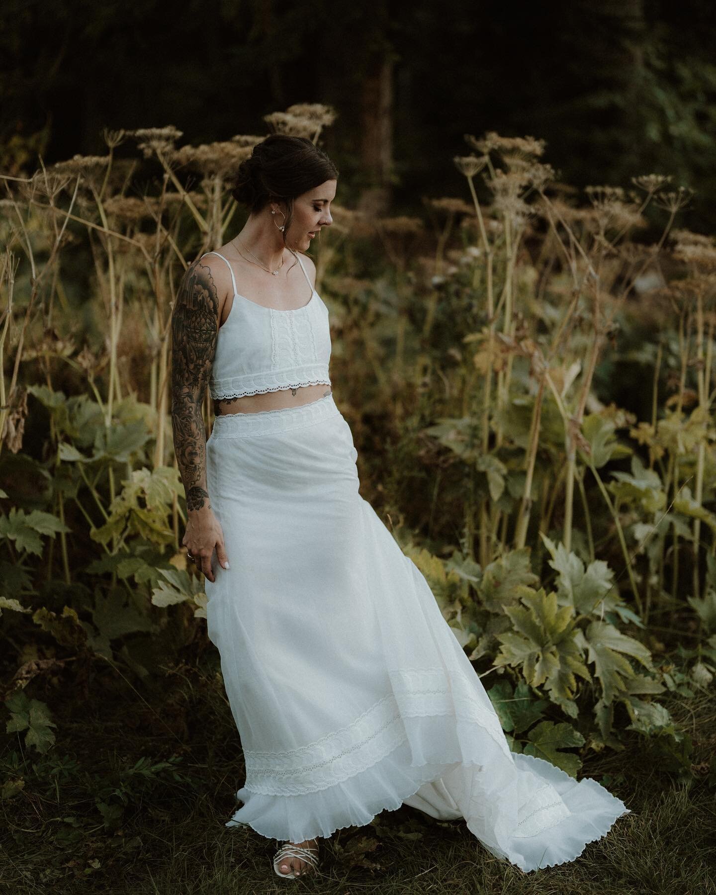 This bride who created her wedding gown with vintage pieces.  It kinda sums her up perfectly.  @amberthegirlone