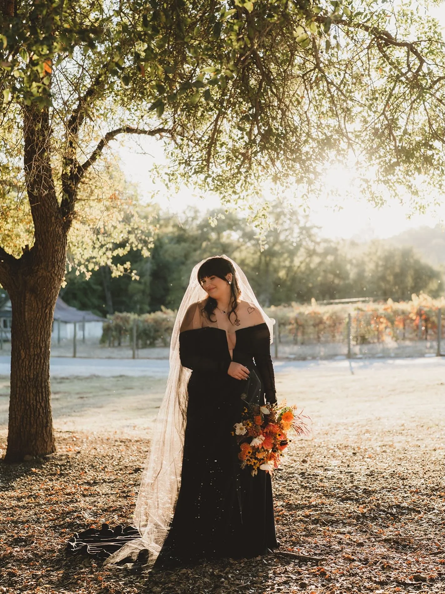Stunning fall bride nailing a black wedding gown.  @anoccasion  @mountbrowvineyard @soundsandentertainment @braidedblondelocks
