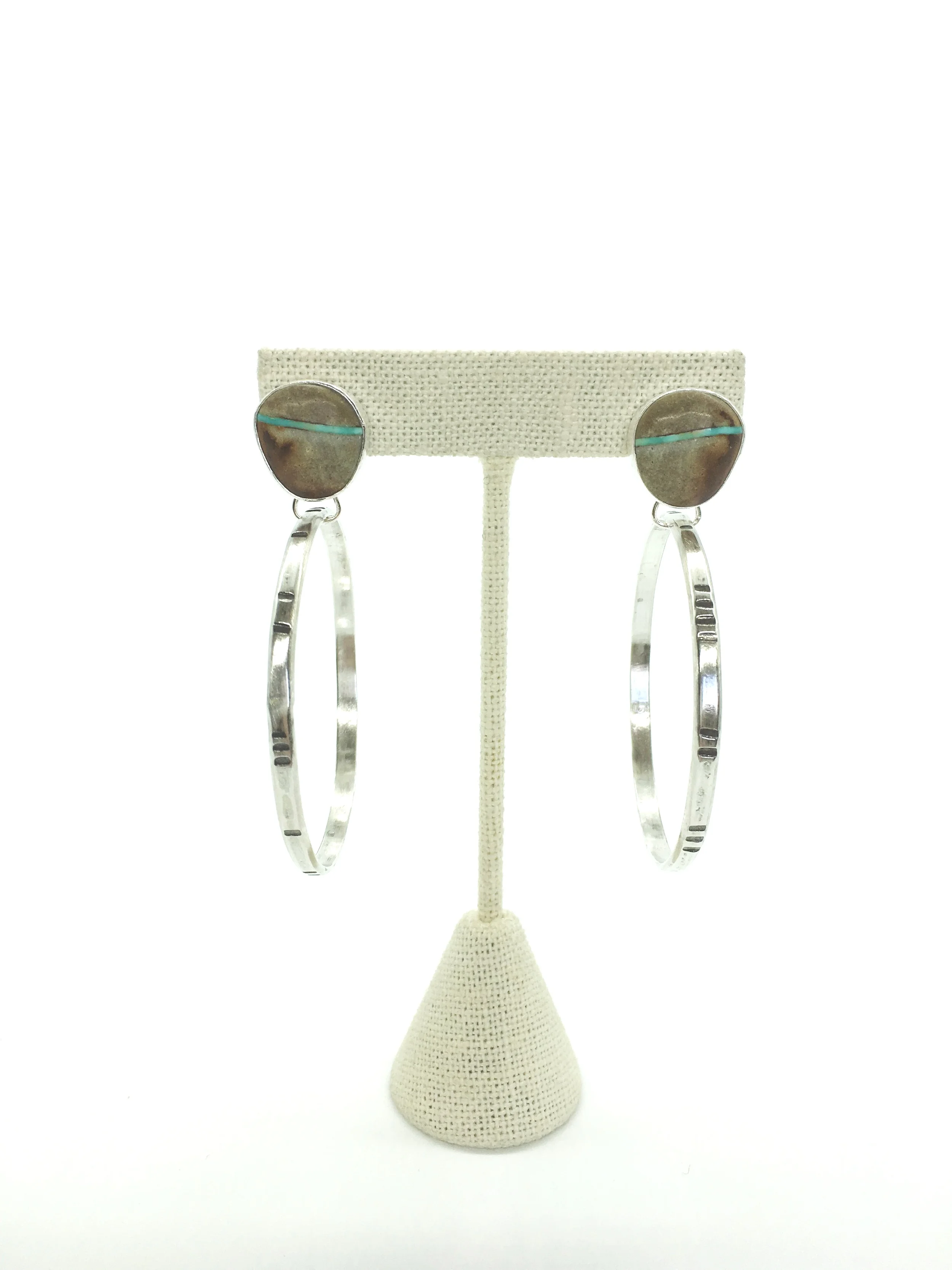 Royston Ribbon Turquoise Timelines Hoops 