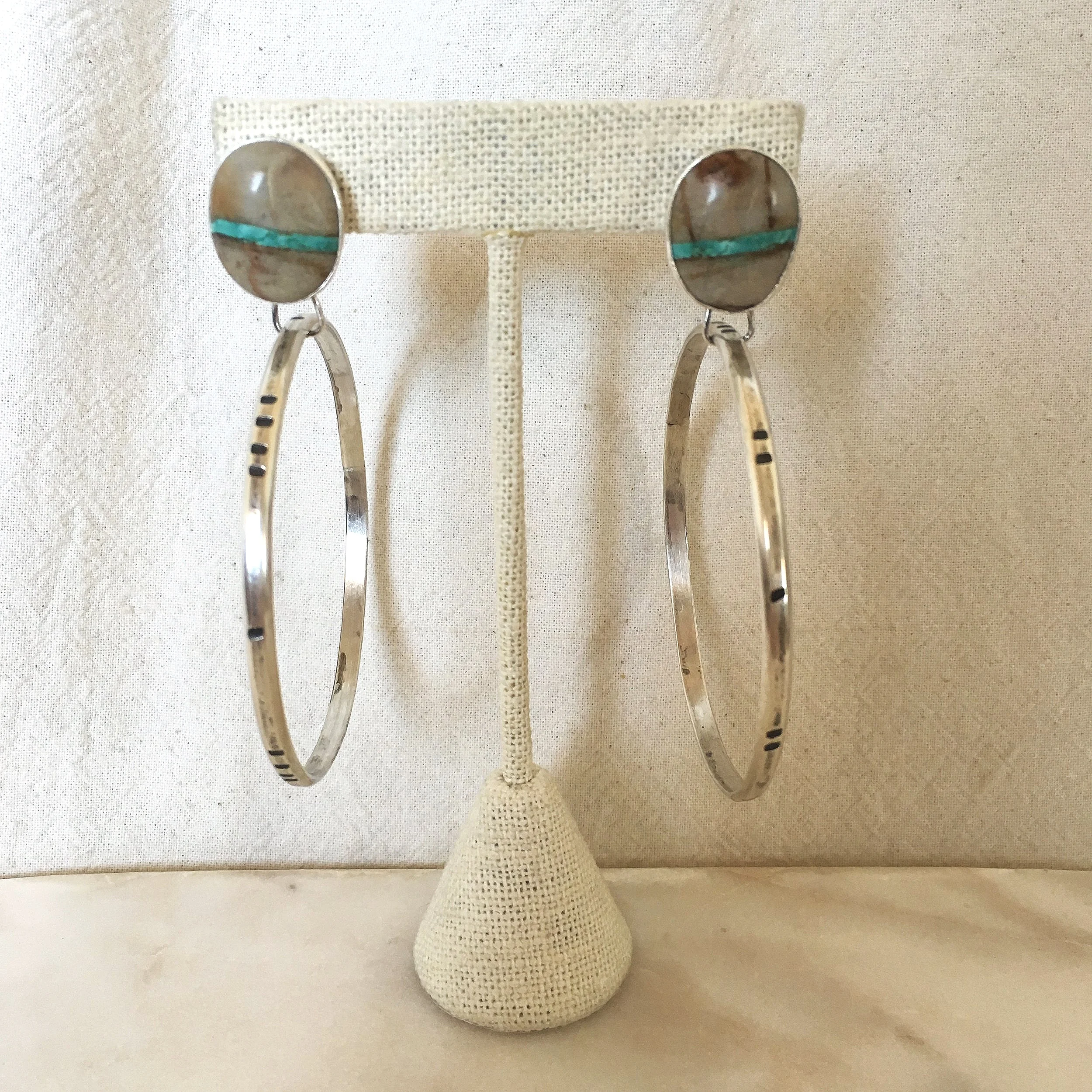 Royston Ribbon Turquoise Timelines Hoops 