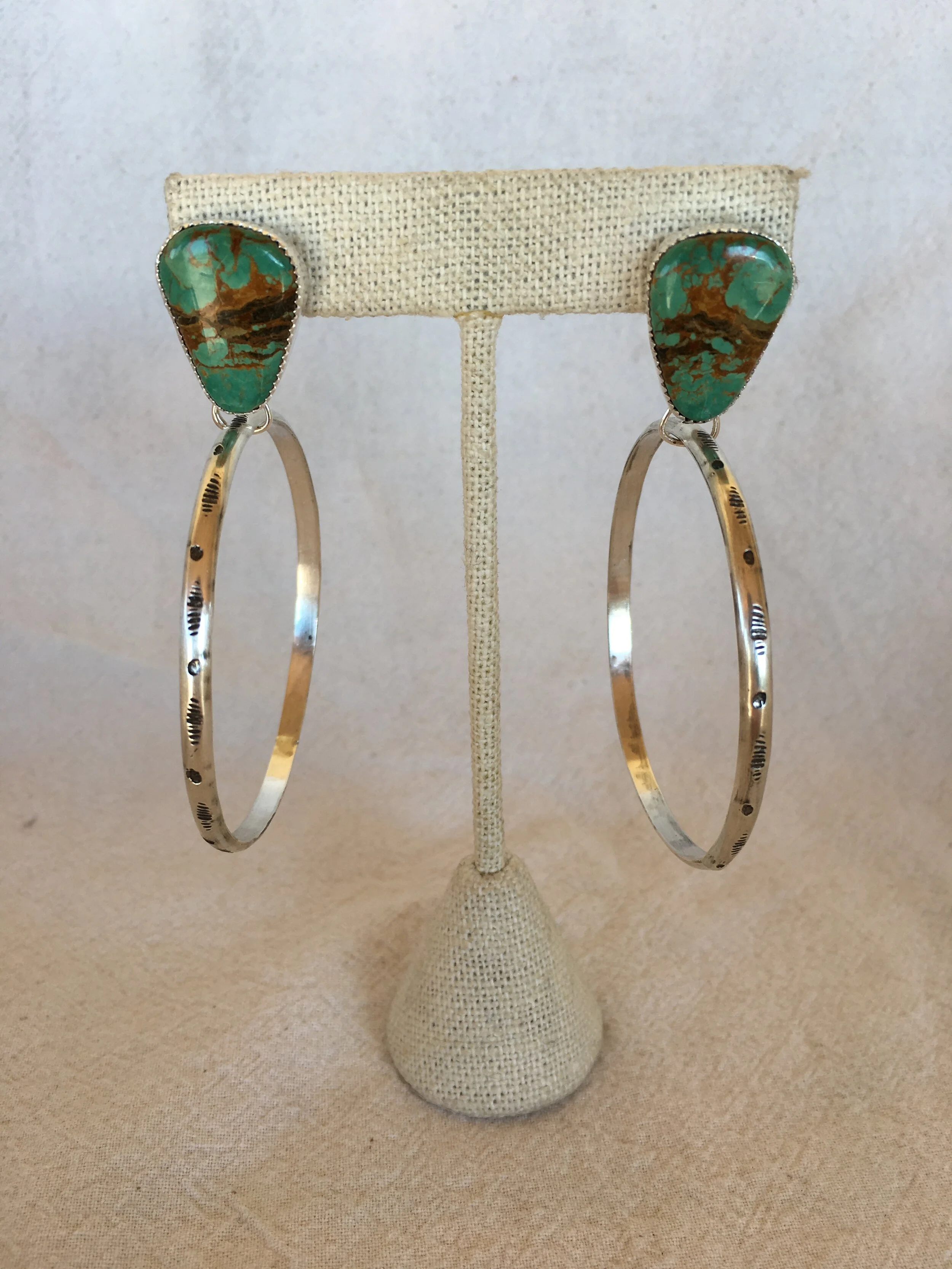 Tyrone Turquoise Agave Hoops