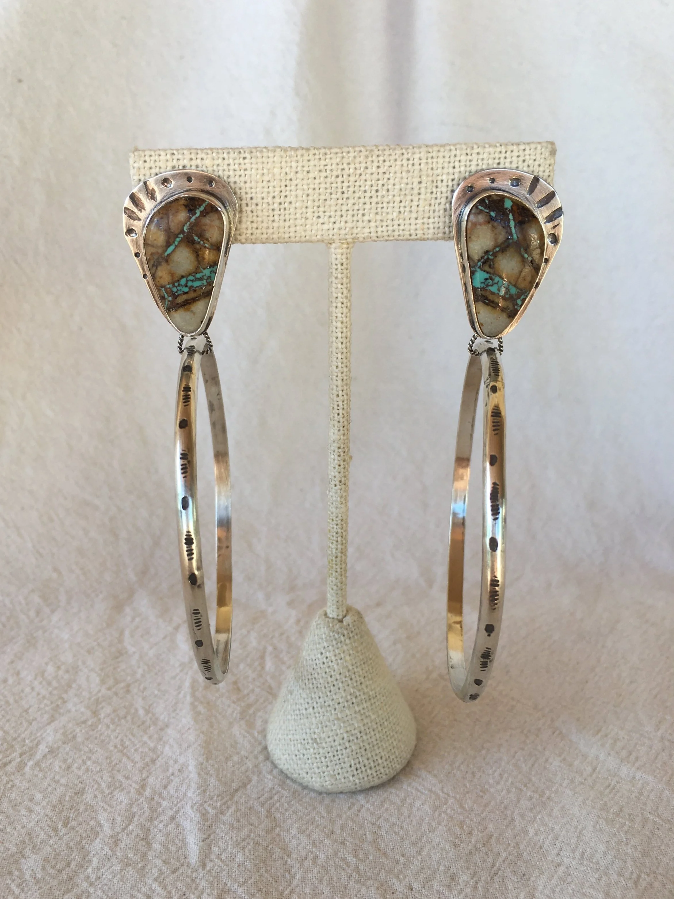 Royston Ribbon Turquoise Agave Hoops 