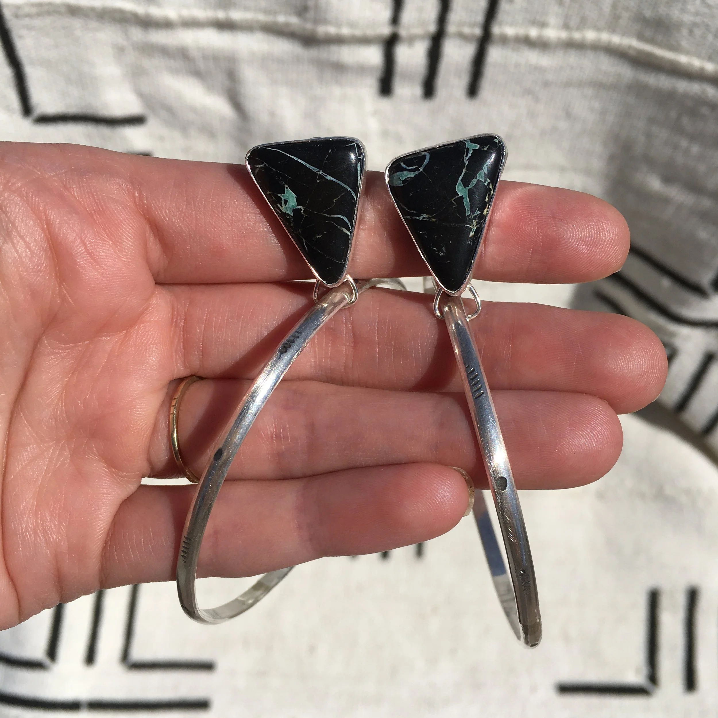 Black Buffalo Turquoise Chaparral Hoops