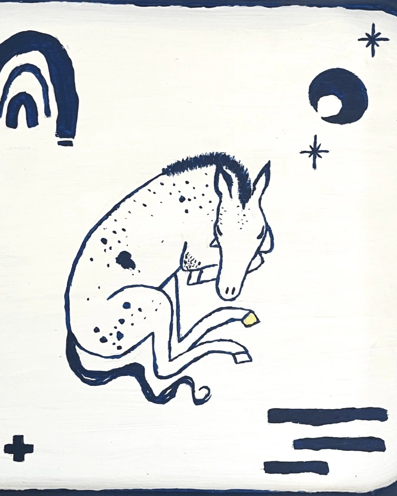 ''Little Blu Horse" Painting on Wood