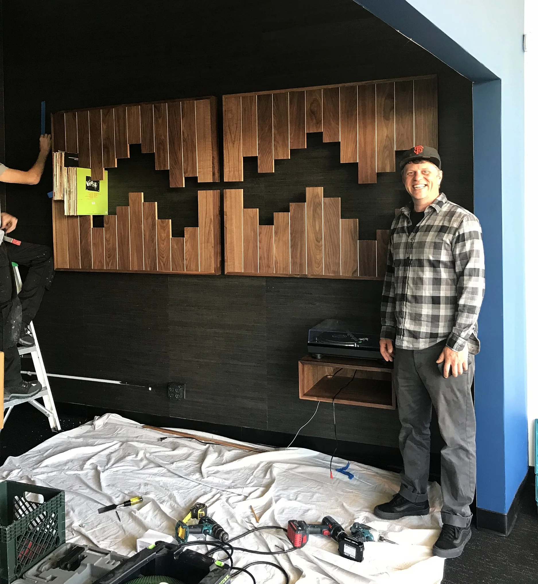  Custom Designed + Made “Sound Wave” Record Holder by Rob Kjendlie: aphotographycompany.com 