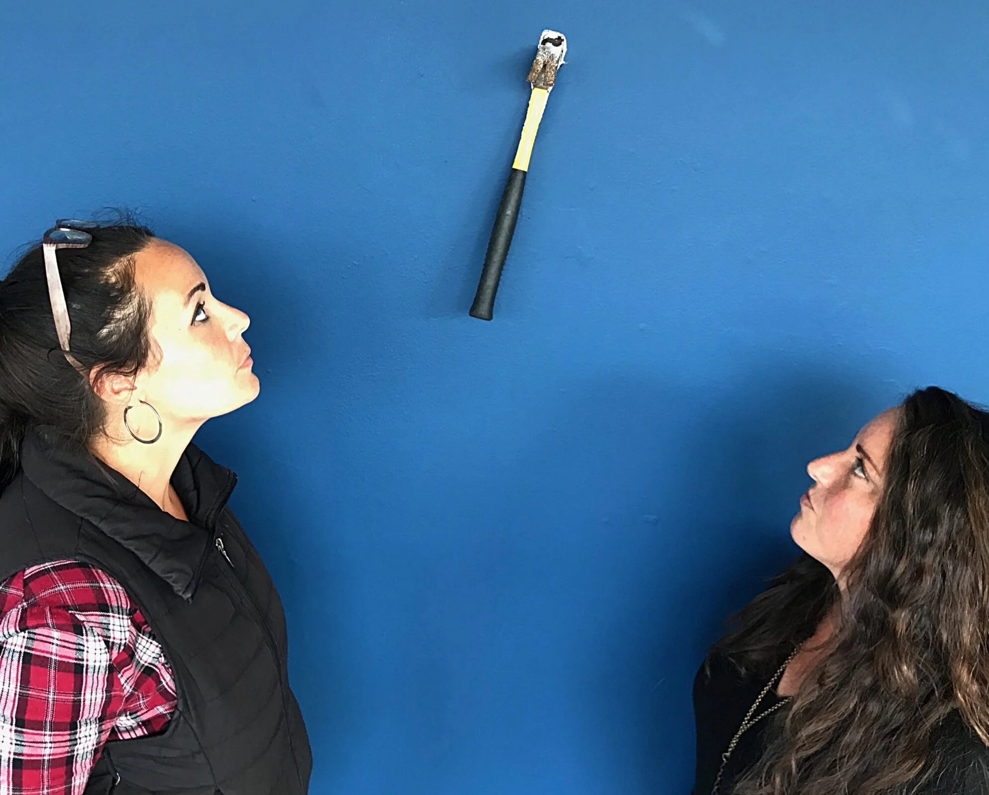  The start to opening of the wall to connect offices and create barn doors.  