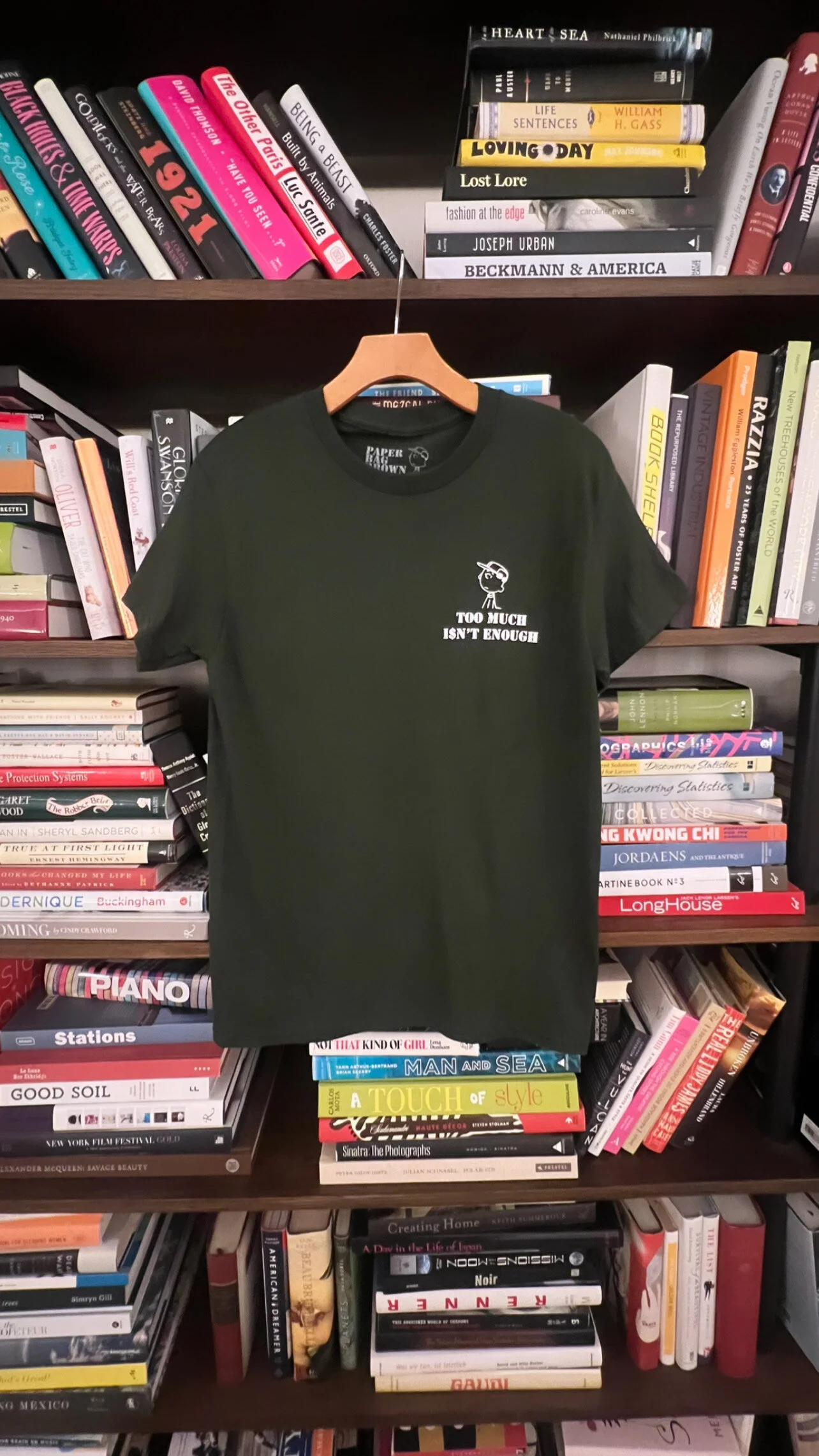 Paper Bag Brown Short Sleeve Tee "Money Green"