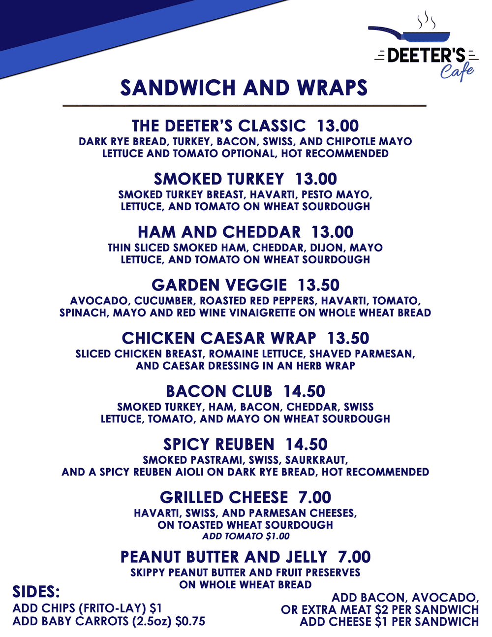 Sandwiches and Wraps — Deeter's Delectables